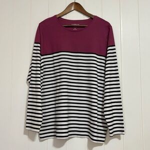 Croft & Barrow Striped Color Block Classic Tee size 2X